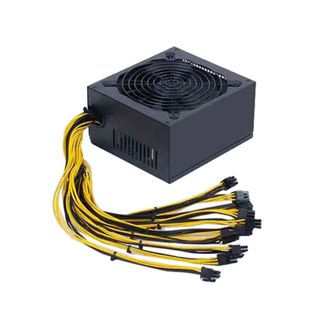 

2000W ATX 12V 2.31 Silent Mining Machine Power Supply Support 10x 6 Pin Graphics Cards Bitcoin Miner Power Supply