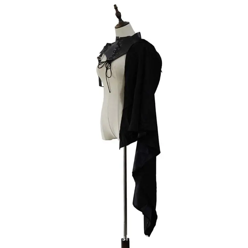 Средневековая черная накидка на одно плечо ретро готический панк костюм эпохи