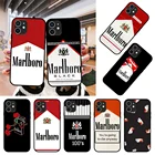 Чехол для телефона Apple IPhone 12 Mini 11 Pro XS MAX 7 8 6S X XR Plus 2020 черный Чехол Премиум ТПУ искусство розы марлборос сигарета