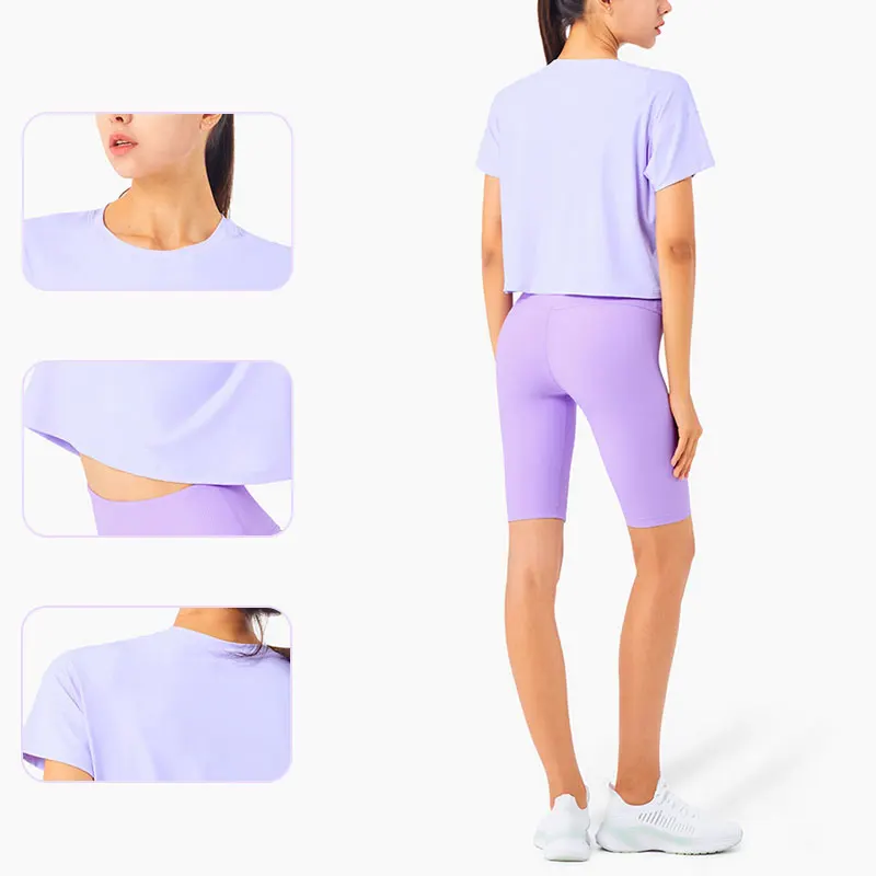 Новое поступление 2021 женская блузка для йоги Спортивная рубашка с коротким