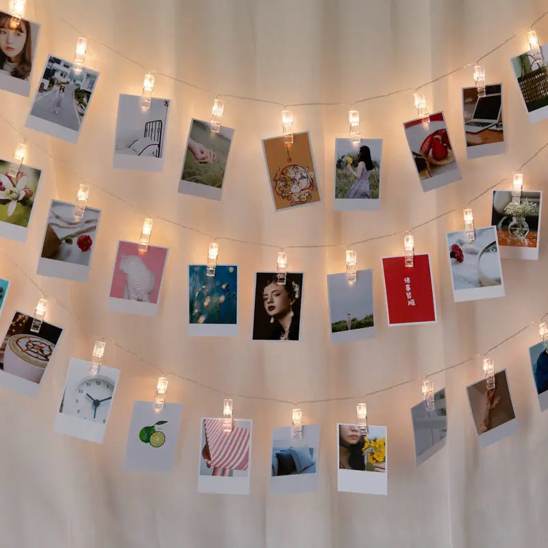 

1.5M/3M/6M LED String Lights Photo Clip Garden Fairy Lights Birthday Party Decoration Valentine's Day Wedding Decor