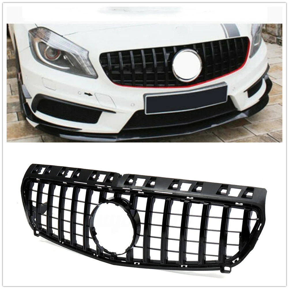 

Передняя решетка для Mercedes Benz A Class W176 2013-2015 GT решетка гриль в американском стиле Черный Автомобильный верхний бампер