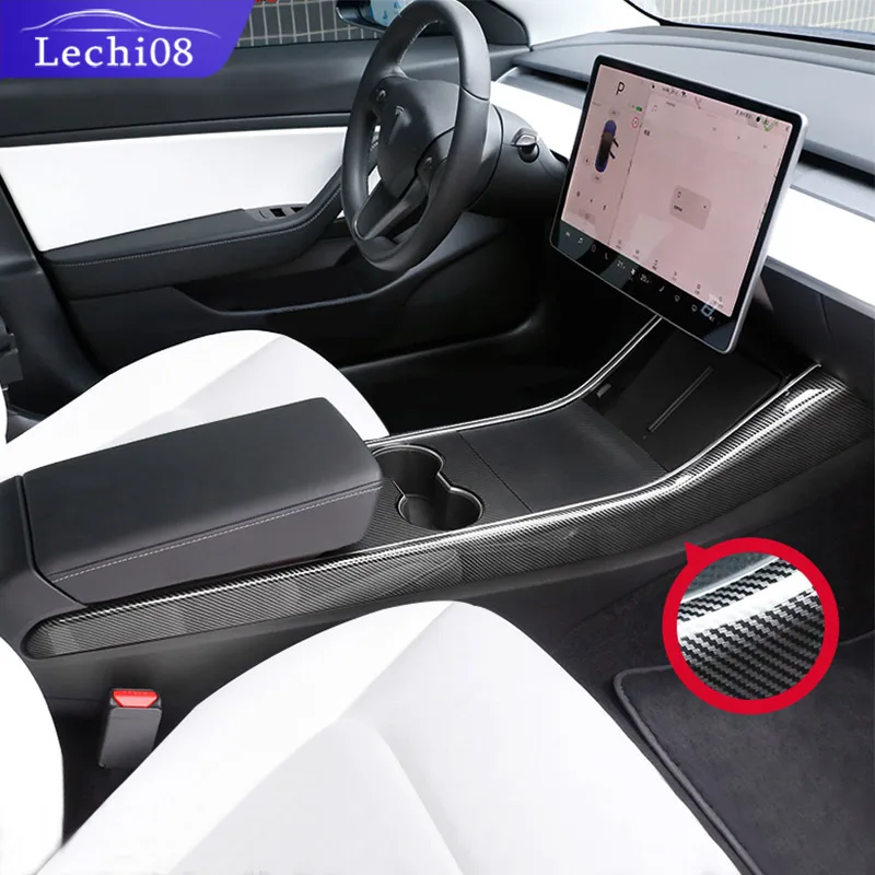 Центральная боковая отделочная полоса для Tesla model 3 аксессуары tesla y three carbon/аксессуары model3|Наклейки салона
