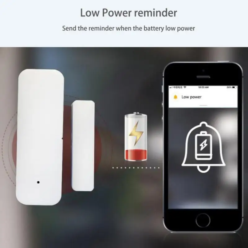 

Tuya Smart WiFi Door Sensor Intelligence Magnetic Alarm Detector Independent Magnetic Sensor with Alexa Google Home