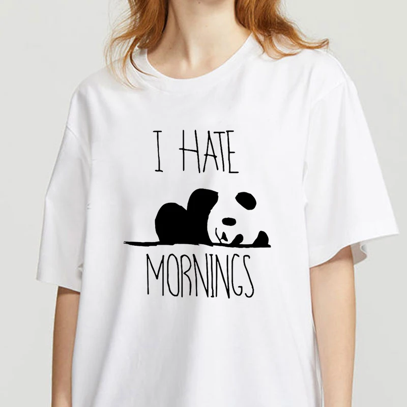 

Women's T-shirt Panda Cartoon Fashion Print T-shirt Ladies Casual Harajuku Graphic T-shirt Women's T-shirt Casual White Tops Tee