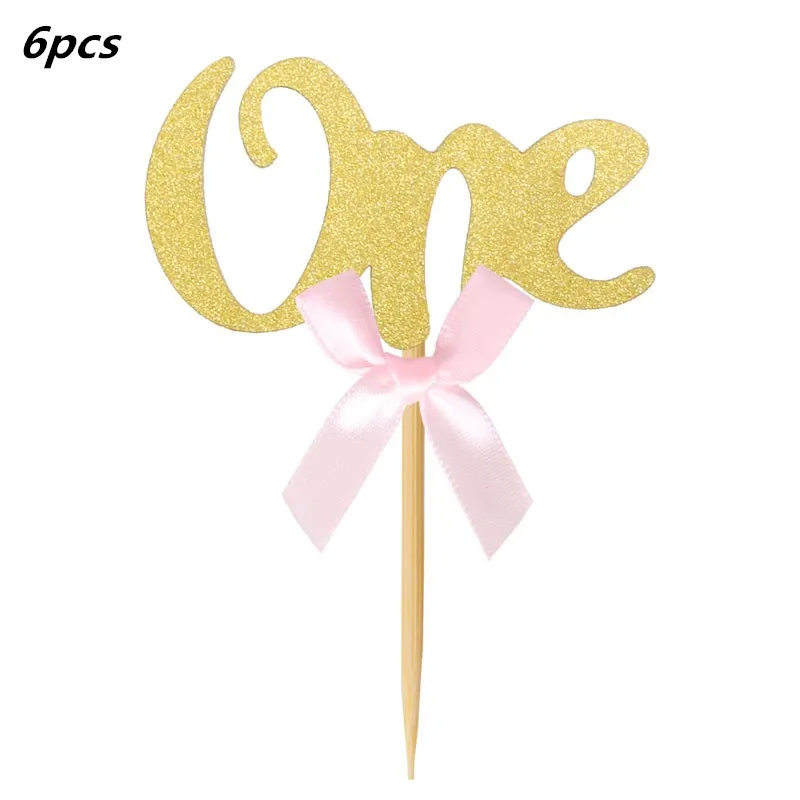 6pcs gold topper 12 месяцы фоторамка баннер Baby 1st декорации с днем рождения Baby Shower 1st для маленьких мальчиков девочек мой первый год вечерние поставки - Цвет: 6pcs gold topper