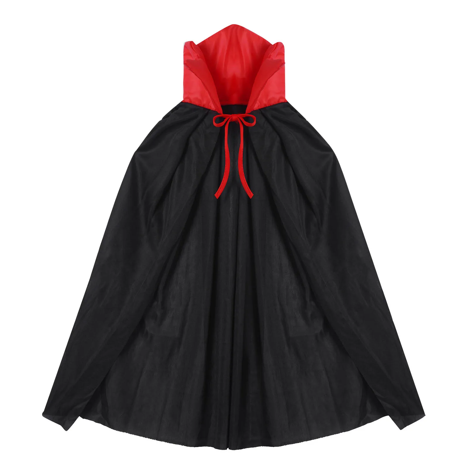 

Kids Halloween Cosplay Prince Vampire Cloak Cape Triangle Stand Collar Straps Self Tie Carnival Party Performance Dress Up Cloak