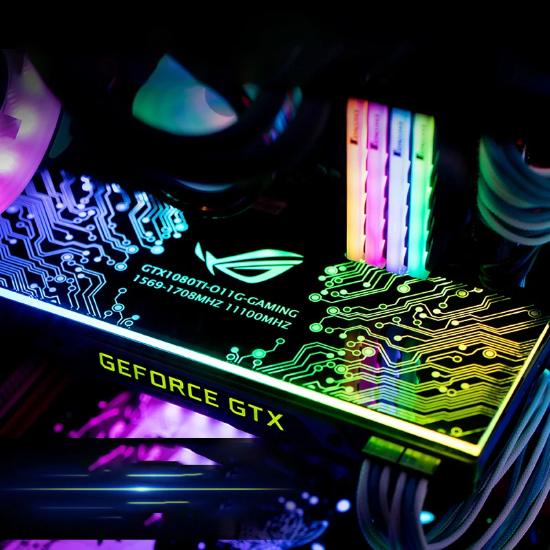 case side gpu backplate panel chassis light board for pc decoration customization 5v argb 12v rgb molex colorful mod diy free global shipping