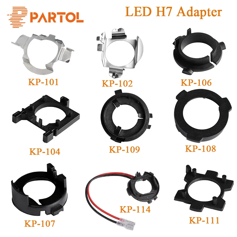 

Partol H7 LED Adapter H7 Bulb Holder Socket Retaining Clip Base for Kia BMW AUDI A3 A4 VW Golf NISSAN Mercedes-Ben Hyunda Ford