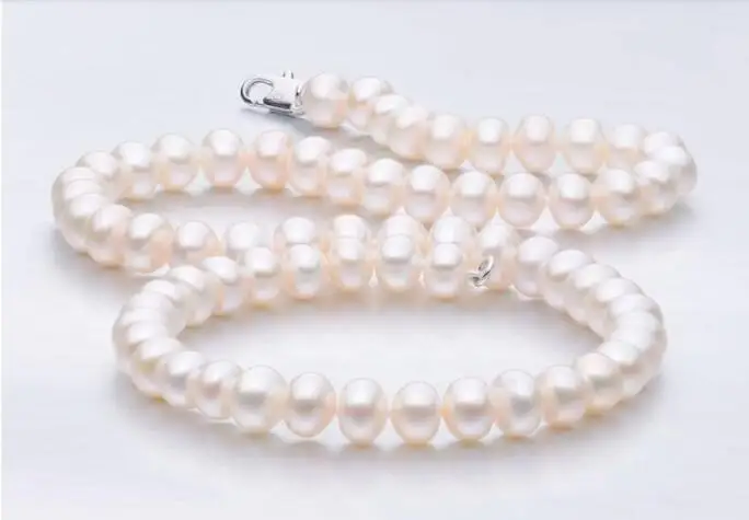 Jewelry Pearl Necklace noble women gift Silver Clasp Fine 10-10.5mm A Grade 100% Pure Natural Freshwa Free Shipping | Украшения и
