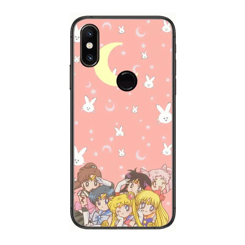 

Anime Sailor Moon Phone Case For xiaomi M2 C3 X3 F2 Lite NFC 6 5 x Poco k30 Pro Anime Black Cover Silicone Back Pretty
