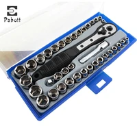 38 in 1 torque wrench socket set 38 inchmetric ratchet driver socket wrench tool set kit trox for car repair hand tool kit