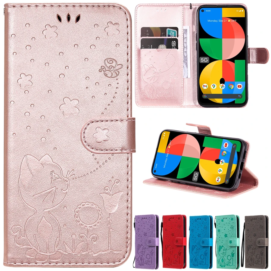 

Wallet Leather Cat Bee Flip Case For Google Pixel 6 Pixel 6 Pro Pixel 5A 5 5XL Pixel 4 4A 4XL Pixel 3 3XL 3A XL Pixel 2 XL Case