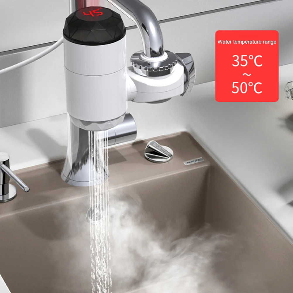 

Instant Electric Heating Faucet Water Faucet Electric Hot Water Heater Faucet with LCD Temperature Display Bathroom Kitchen