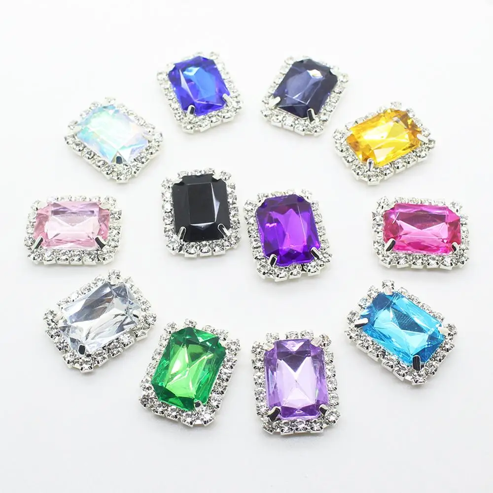 10 шт./Лот прямоугольные пуговицы с плоским основанием 20 х25 мм | Дом и сад