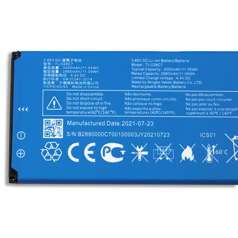 for alcatel tli028c1 tli028c7 battery 3000mah mobile phone replacement batteria batterie accumulator akku free global shipping