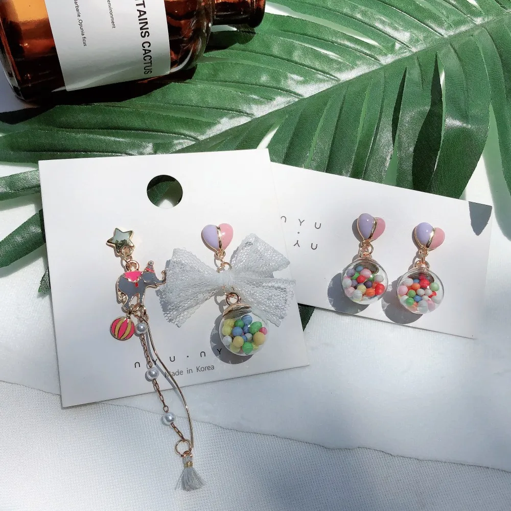 

Colorful Bubble Kawaii Accessories Earrings For Women Cute Ball Elephant Fresh Delicate Tassel Earrings Girls Gift Party Jewelry