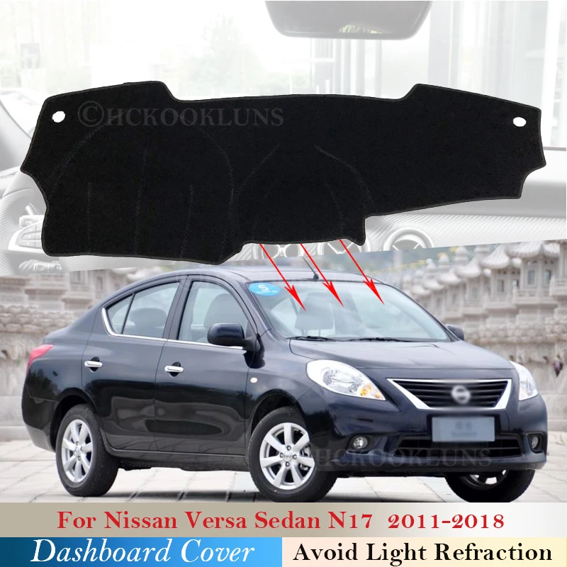 Защитная накладка на приборную панель для Nissan Versa Sedan N17 Almera Sunny Latio 2011 ~ 2018