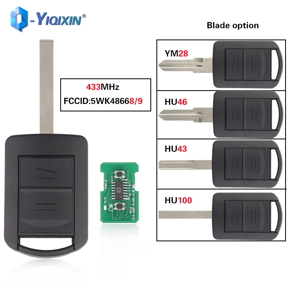 YIQIXIN 2-кнопочный дистанционный Автомобильный ключ для Opel Vauxhall Corsa C Meriva Agila Tigra Astra