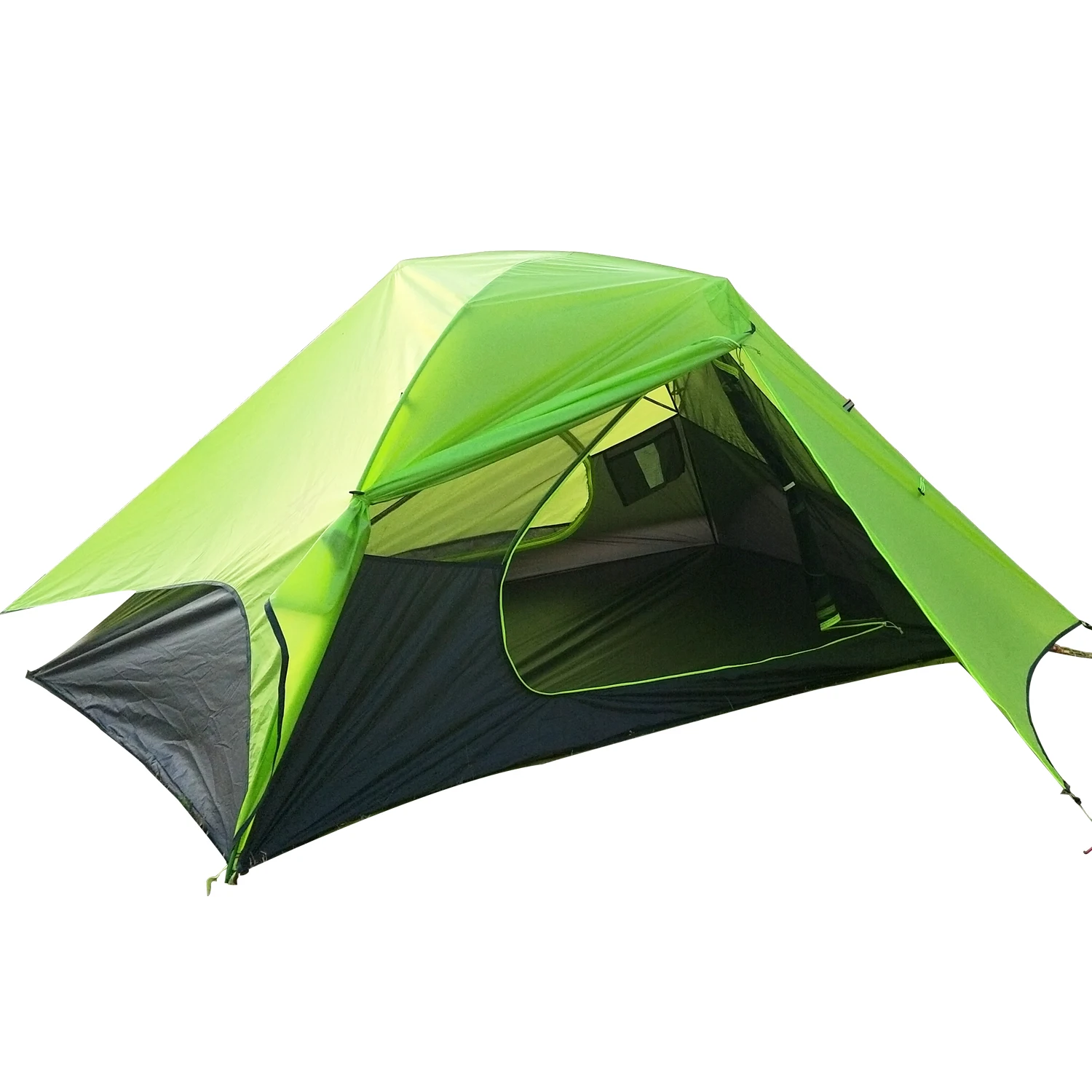 Kaufen 20D Doppel Schicht Wasserdicht 2 Person Rucksack Zelt Für Camping Wandern Picknick
