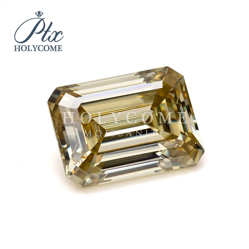 Необычные камни изумрудной огранки желтого цвета 6 5x5 мм 1 карат свободный камень