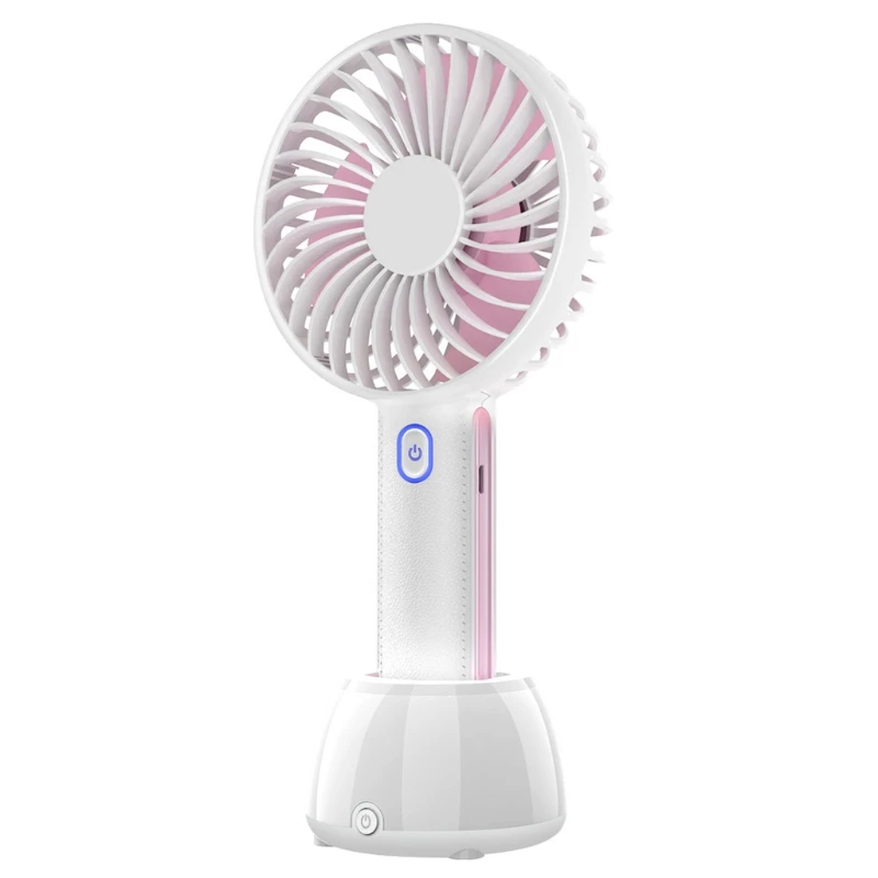 

Personal USB Handheld Fan w/ LED Night Light Base Mini Battery Operated USB Mini Desk Fan for Home Office Car X37C