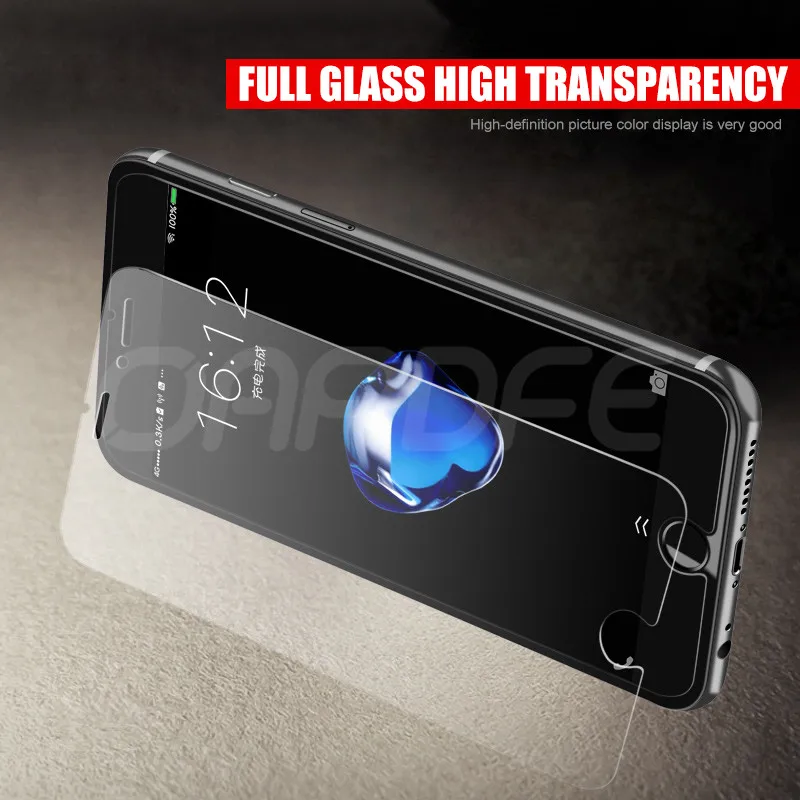 0,22 мм 9H закаленное стекло на iPhone 8 7 6 6S Plus 5 5S SE 4S протектор экрана для iPhone X XR XS Max защитный чехол Flim