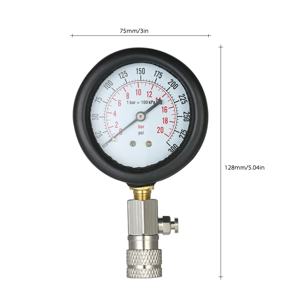

021 kg/cm 0300 PSI Engine Cylinder Compression Tester Kit Automotive Tool Gas-Cylinder Pressure Test with Air Gauge