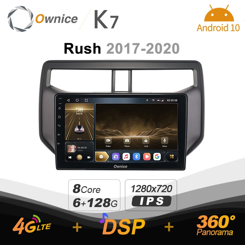 

Android 10.0 6G+128G Ownice K7 Car autoradio Multimedia for Toyota Rush 2017 - 2020 radio system unit 360 Panorama 4G LTE