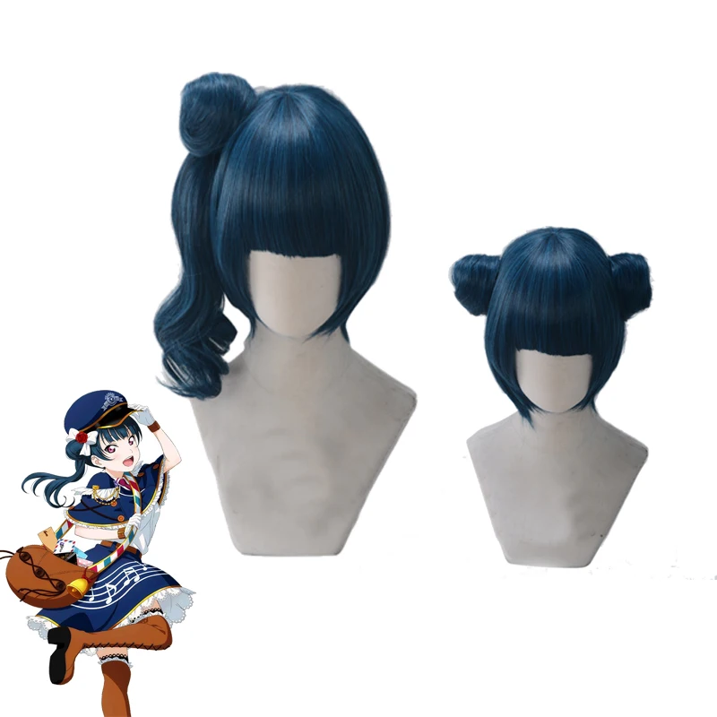 Lovelive Sunshine тцушико темно-синий пучок милый косплей ролевая игра синтетические