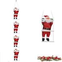 1pcs santa claus climbing rope ladder decoration toy christmas pendant doll hanging home tree indoor outdoor christmas wall 25cm