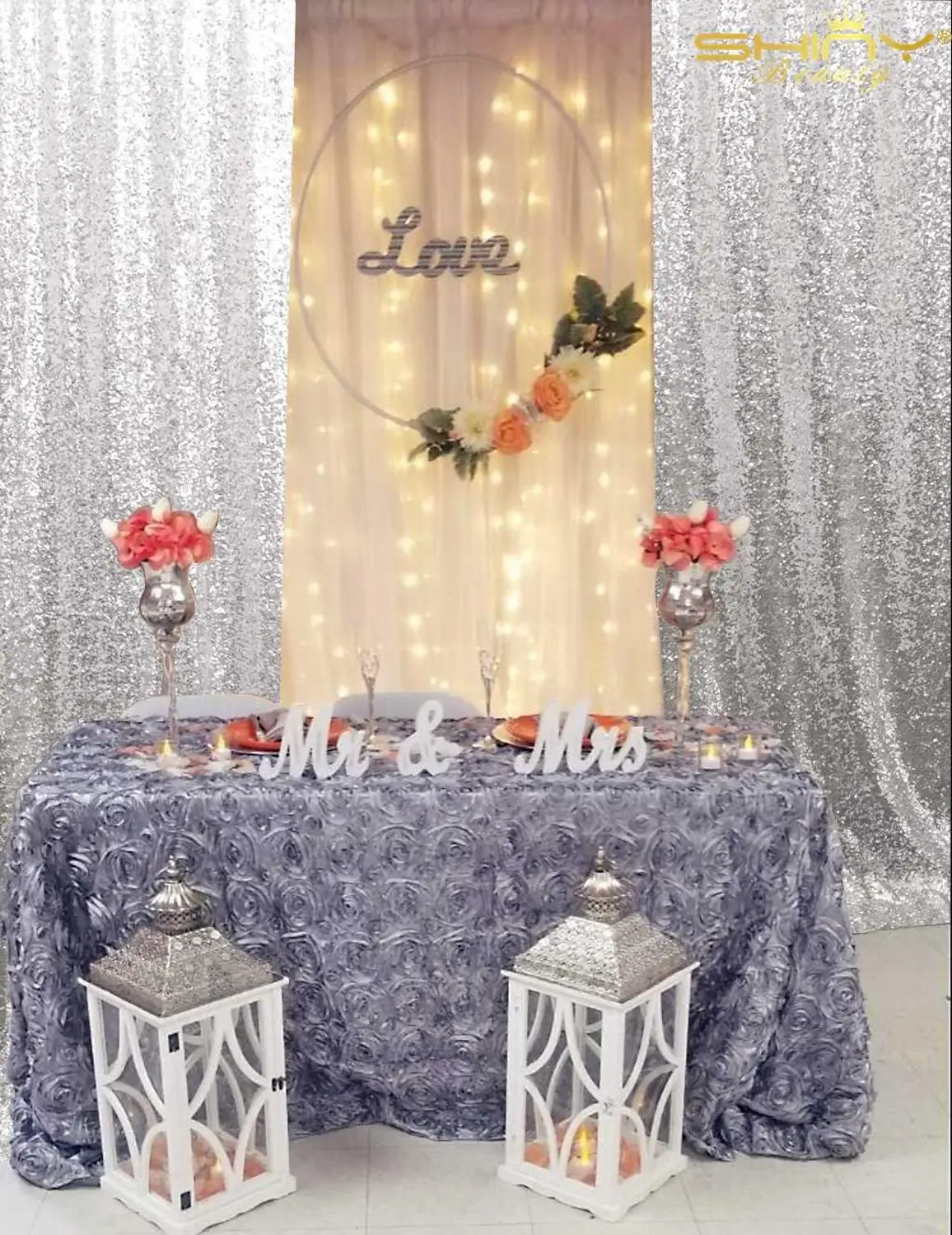 

Shinybeauty сценическая занавеска Серебряный Блестящий Фон Свадебные занавески Декорации для вечерние ринки стены для дома