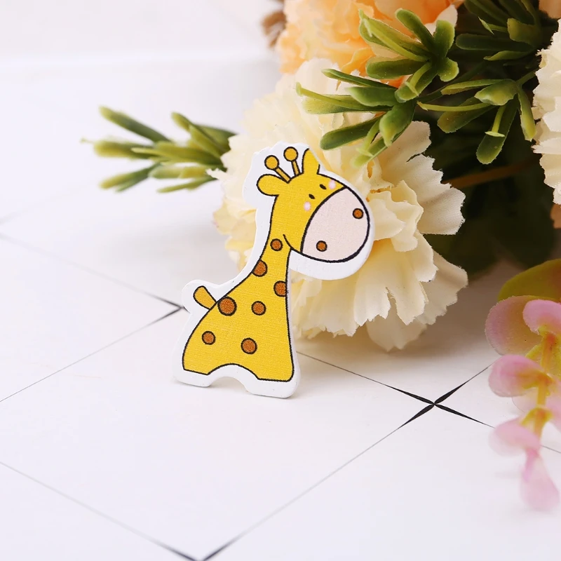 

25Pcs/Set Cut Wood Embellishment Colorful Wooden giraffe Shape Craft Wedding Decor Home Decor Handmade DIY wood chips