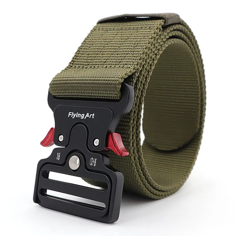 Mens Tactical Belt 5cm Plus Width Military Nylon Tought Outdoor Multifunctional Training Waist Strap Leisure Buckle Unisex Cinto