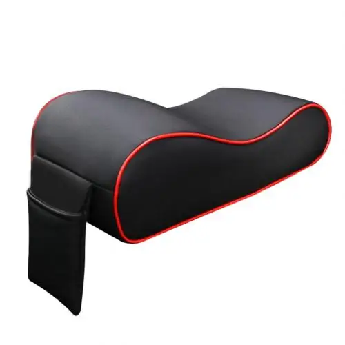 Black Red Универсальная искусственная кожа автомобильная центральная консоль подлокотник сиденье коробка подушка поручень Автомобильный интерьер аксессуары бутик торговля - Название цвета: Black Red