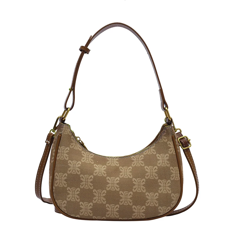 

2021 Casual Female Printed Armpit Women's Bags Plaid Pattern Street Shoulder Satchel Vintage Pillow Messenger Satchel