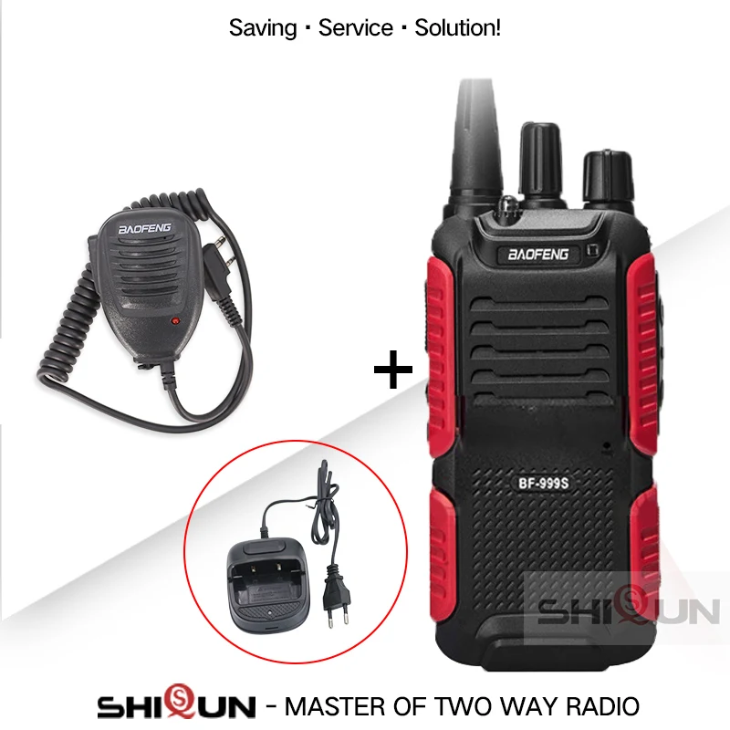 Add Mini Microphone Горячая Baofeng bf-999s Plus Walkies Uhf band военный уровень двухстороннее радио 999S(2) для безопасности, отеля, ветчины BF999s обновление 888s 5W - Цвет: Add Mini Microphone