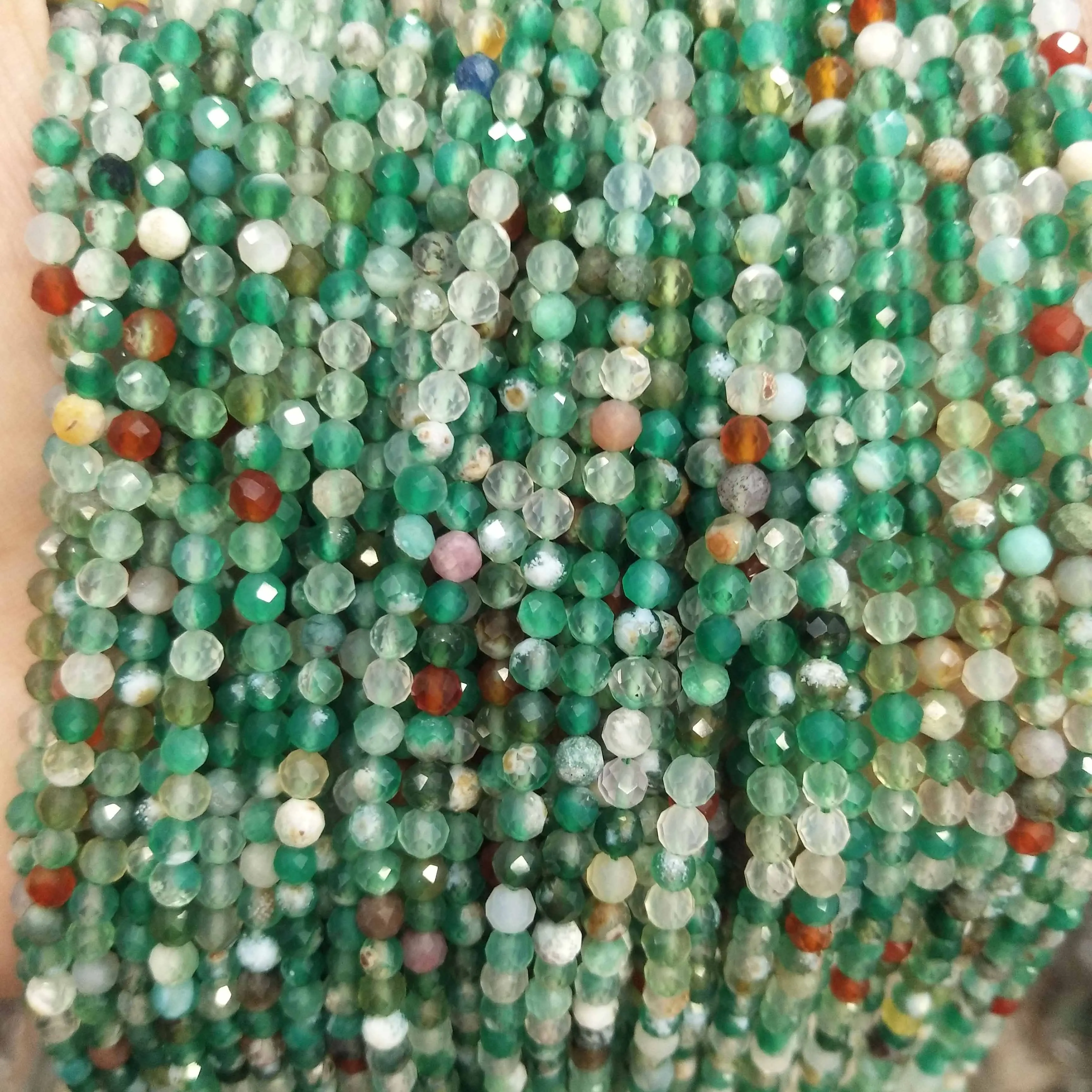 Ограненные бусины из 4 мм натурального камня Агаты Amazon розовые кварцевые