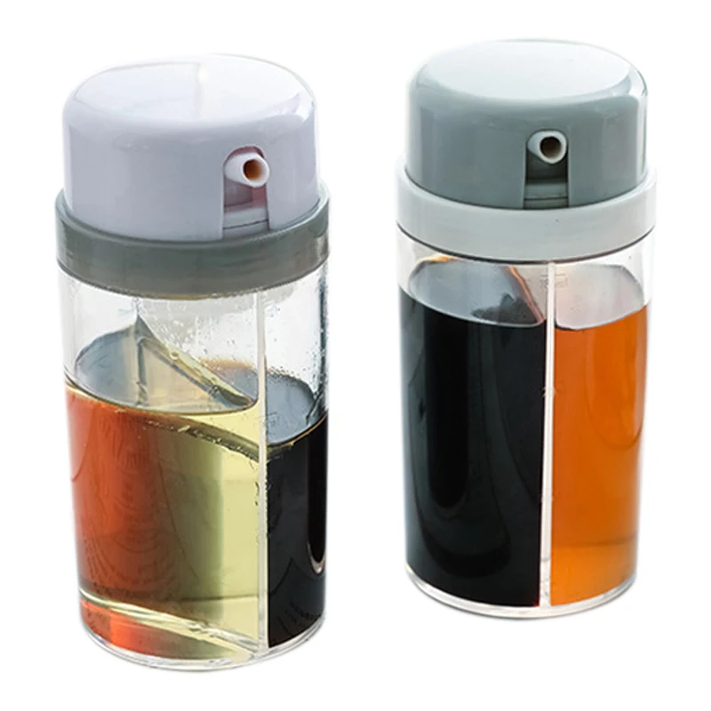 

Kitchen Supplies 2-In-1 Plastic Bottle Household Leak-Proof Oil Jar Seasoning Seasoning Bottle, 2 Pack
