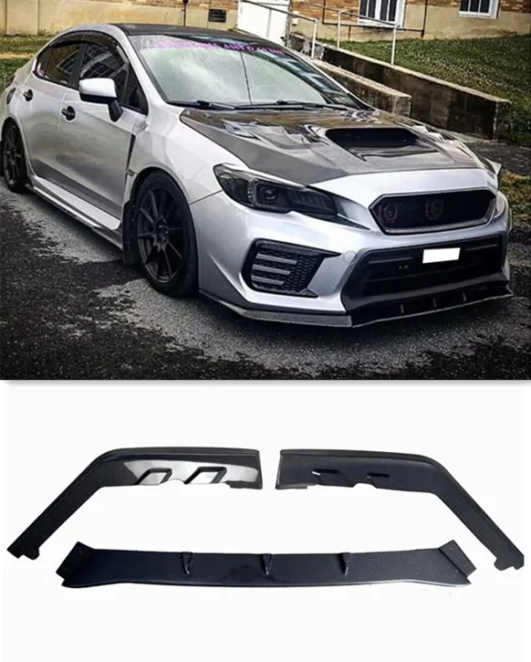 2015-18 WRX MP Стиль Настоящее углеродное волокно передний бампер спойлер боковые юбки