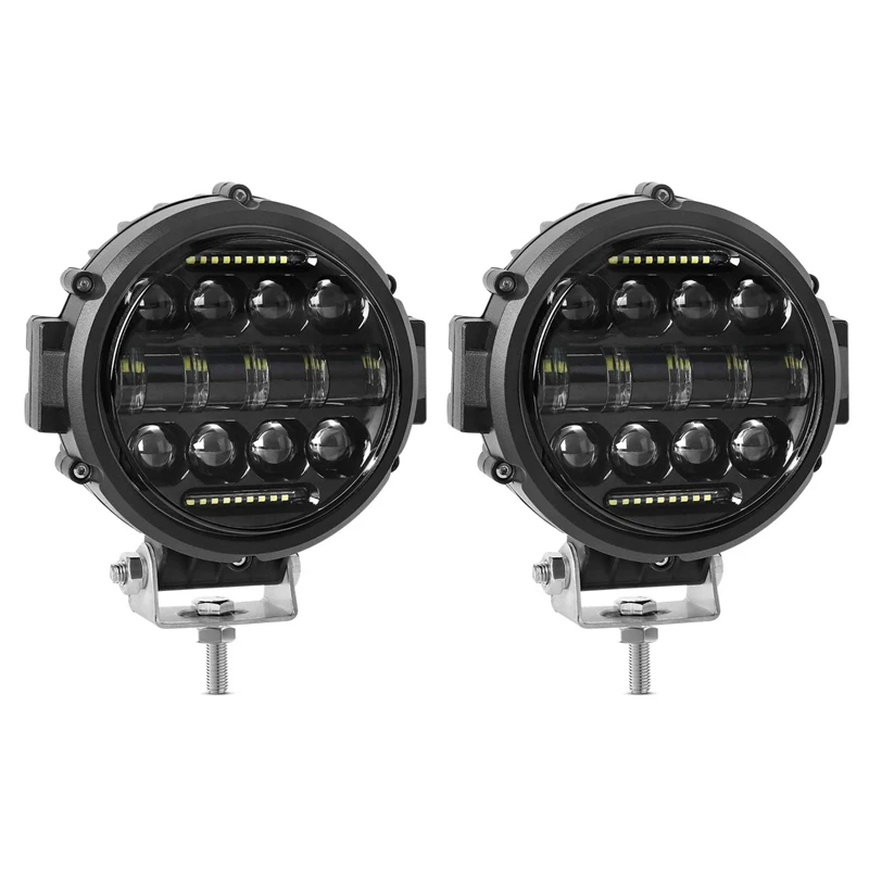 

2X Round LED Work Light, 60W Flood Spot Combo Beam LED Light Daytime Running Light Off Road Driving Lights for Truck SUV