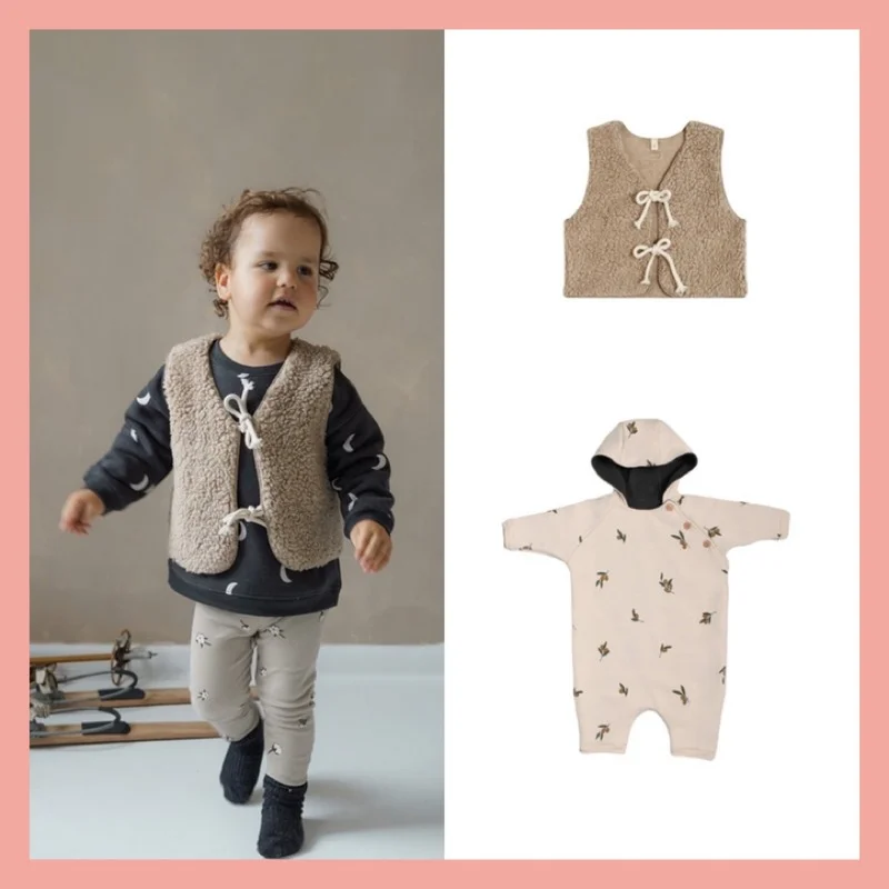 

OZ2021 Autumn and Winter Thickened Baby One-piece Cotton-padded Clothes for Men and Women Baby Lamb Velvet Waistcoat Waistcoat