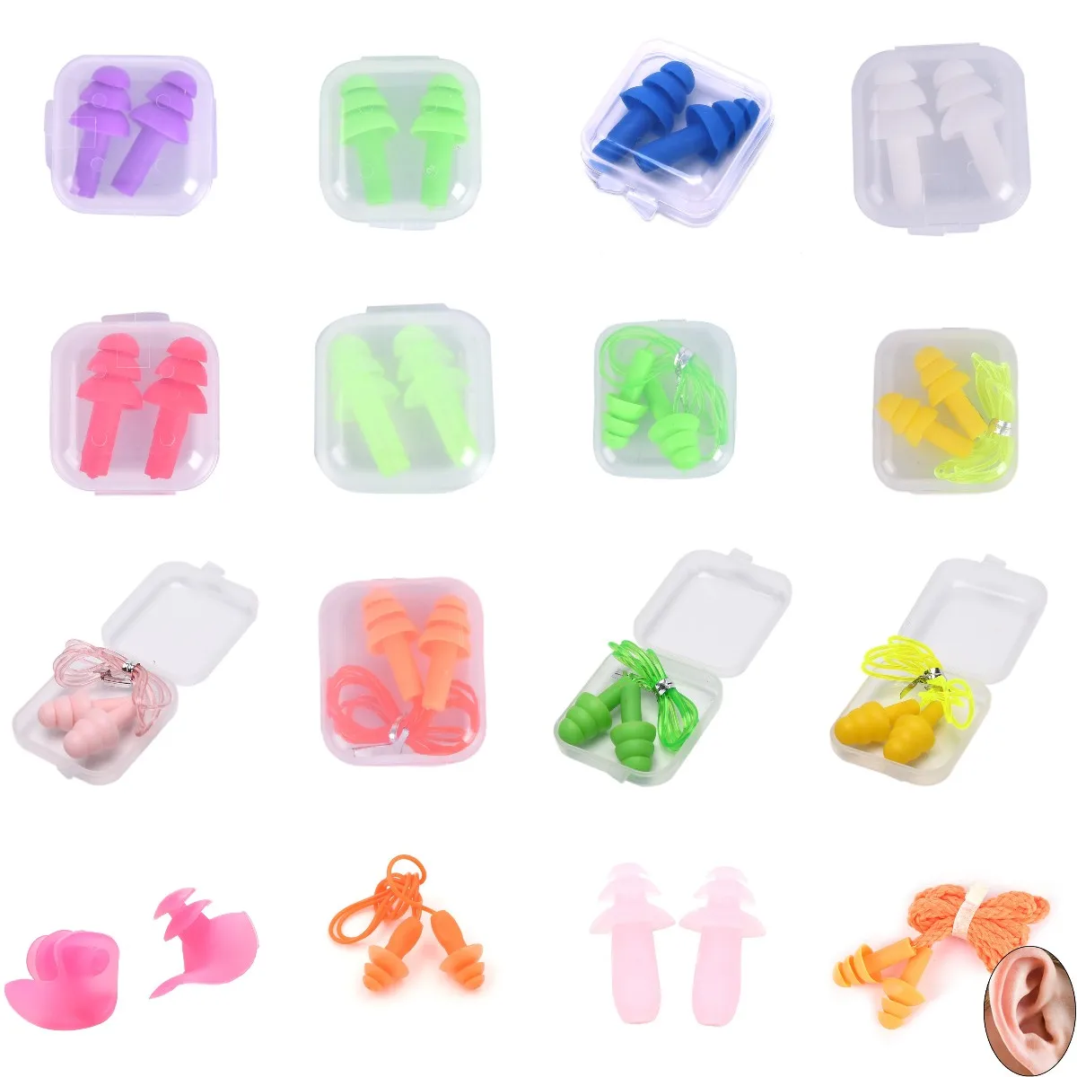 1Pair Waterproof Spiral Silicone Ear Plugs Anti Noise Snoring Earplugs Comfortable For Sleeping Noise Reduction Accessory