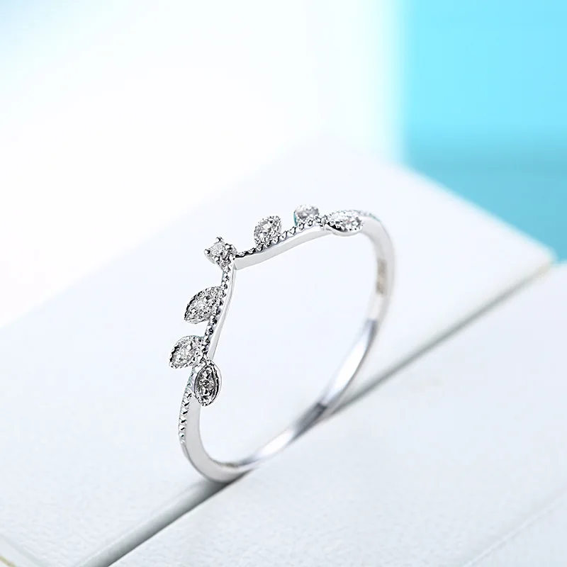 Элегантная корона с бриллиантом 18 К настоящее Настоящее ТВЕРДОЕ ЗОЛОТО кольца