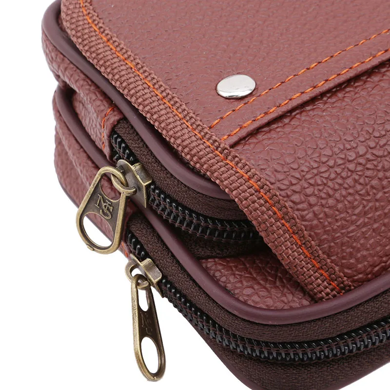 

Men Mobile Phone Waist Packs PU leather Coin Purse Strap Men Large capacity Casual Mobile Phone Waist Packs Belt Waist Pouch