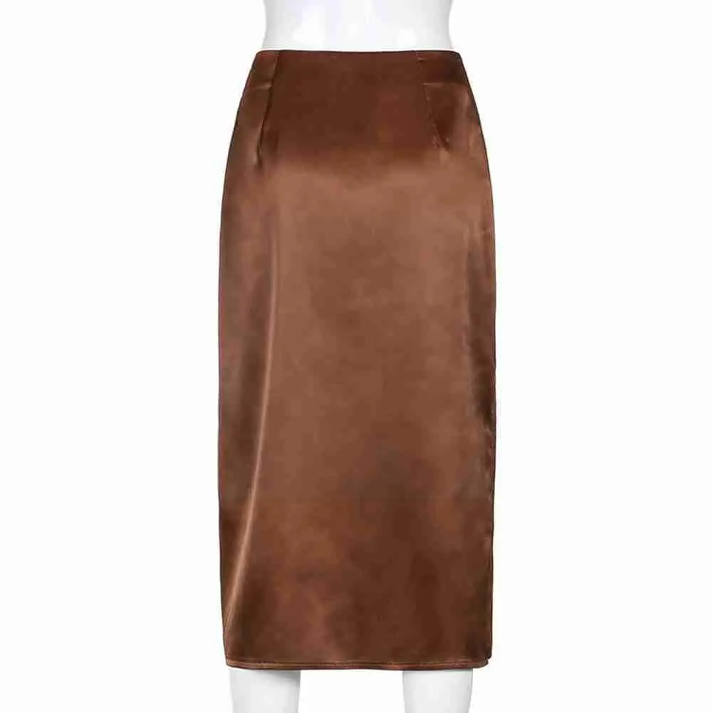 Горячая новинка женские уличные хипстерские юбки с разрезом и высокой талией