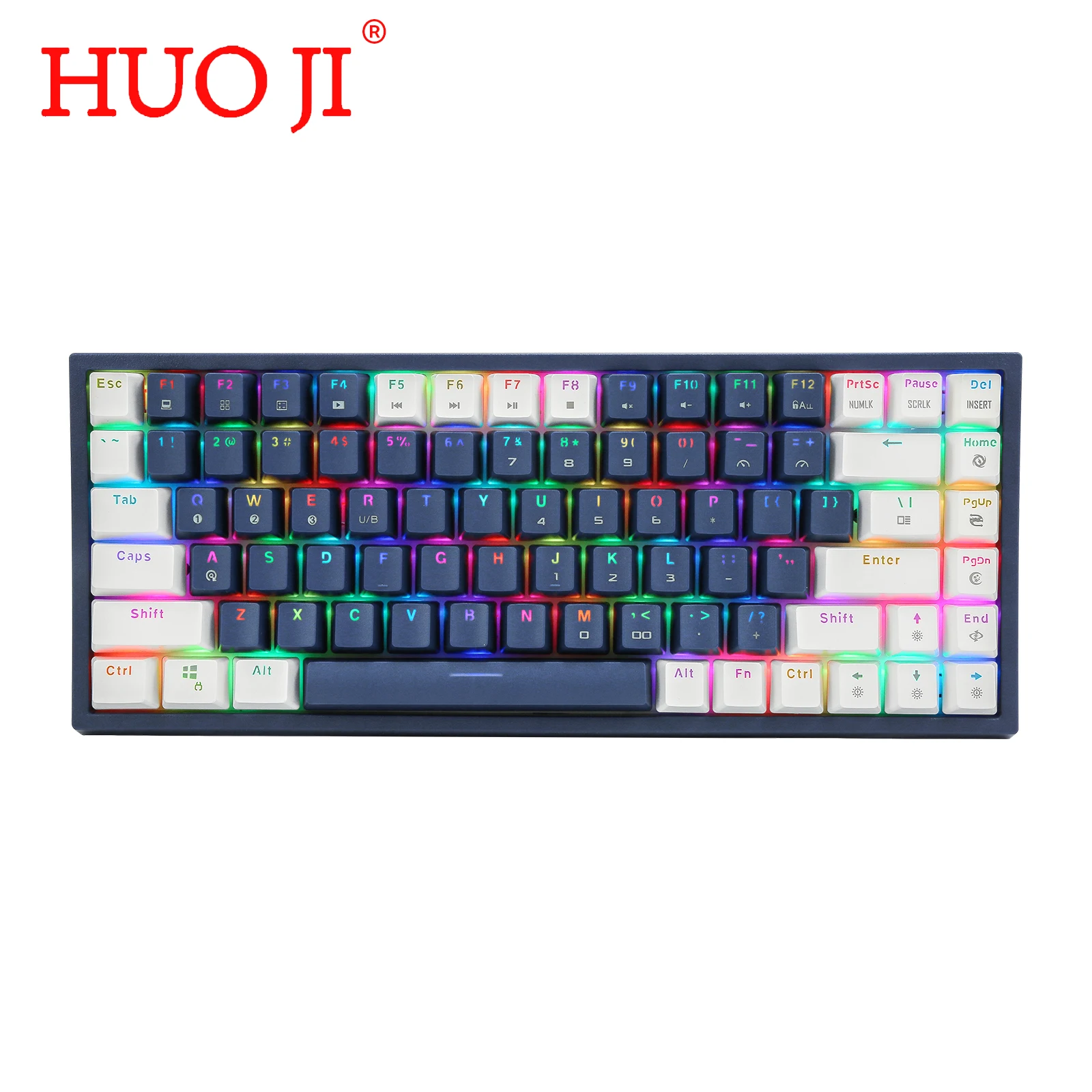 Механическая игровая клавиатура HUO JI CQ84 программируемая Проводная с