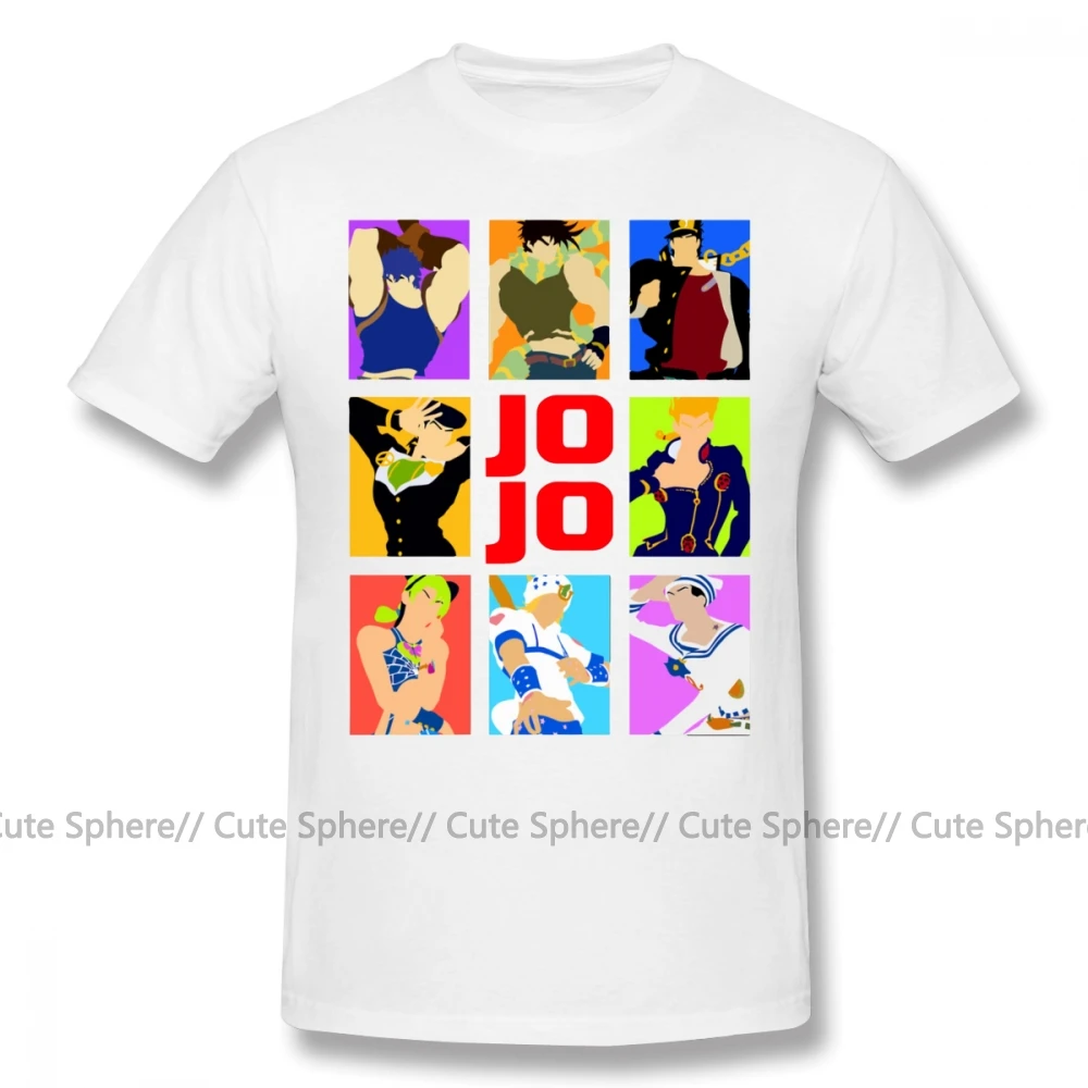White Jojo причудливая футболка Jojo S причудливая футболка с коротким рукавом летняя футболка забавная графическая 5x100 Хлопковая мужская футболка - Цвет: White