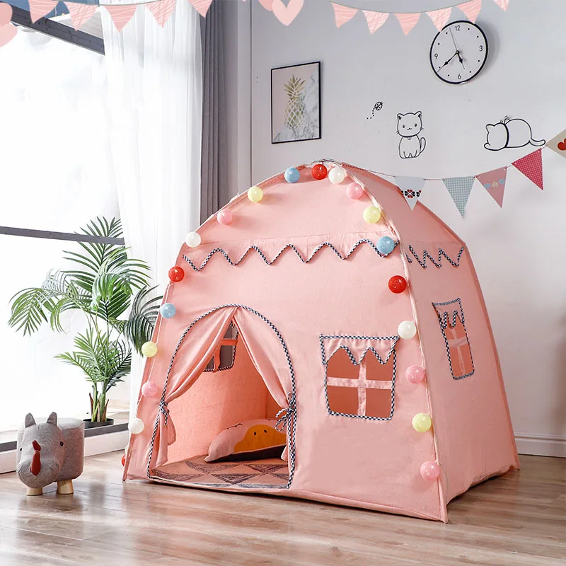 1.3M Folding Children’s Tent Teepee Kids Play House Tipi Large Girls Princess Castle Baby Game Wigwam Child Room Decor | Игрушки и
