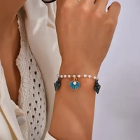 155cm blue conch and shell pearl pendant jewelry chain bracelet for girls sweet bracelet